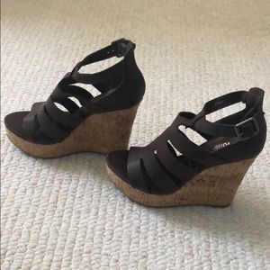 Brown summer wedges!